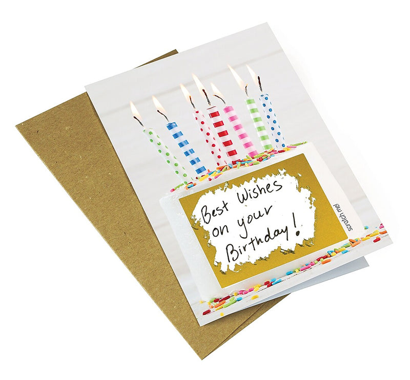 Great Papers!® Scratch-Off Note Cards And Envelopes, 4-1/4" x 5-1/2", Candles, Pack Of 3 Cards and Envelopes (2018001)