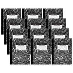 C-Line Composition Notebooks, 100 Sheets, College Ruled, Black Marble, 12/Pack (CLI22022-12)
