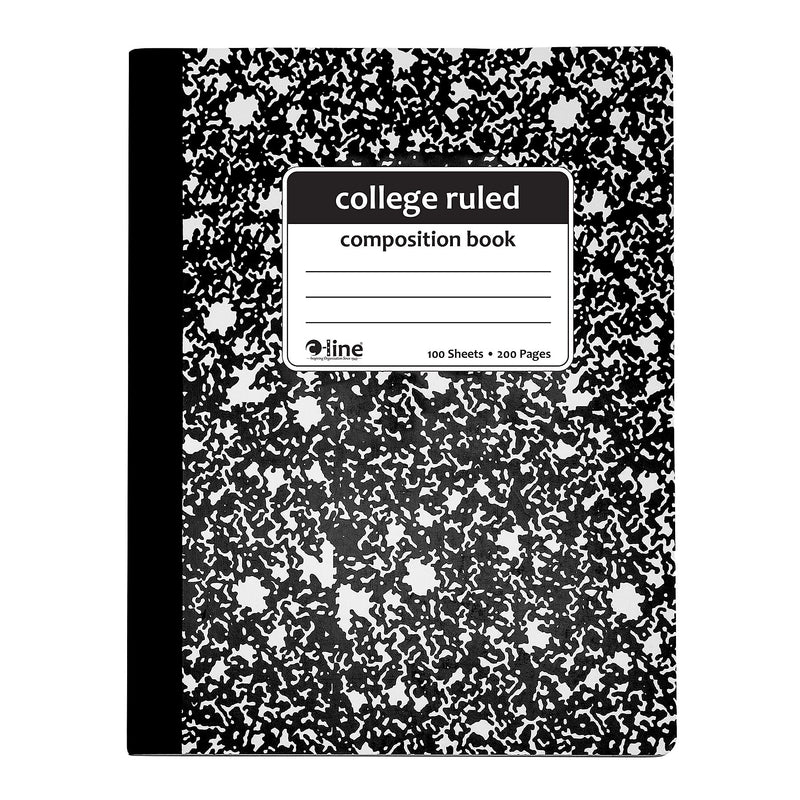 C-Line Composition Notebooks, 100 Sheets, College Ruled, Black Marble, 12/Pack (CLI22022-12)