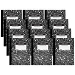 C-Line Composition Notebooks, 100 Sheets, Wide Ruled, Black Marble, 12/Pack (CLI22024-12)