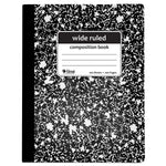 C-Line Composition Notebooks, 100 Sheets, Wide Ruled, Black Marble, 12/Pack (CLI22024-12)