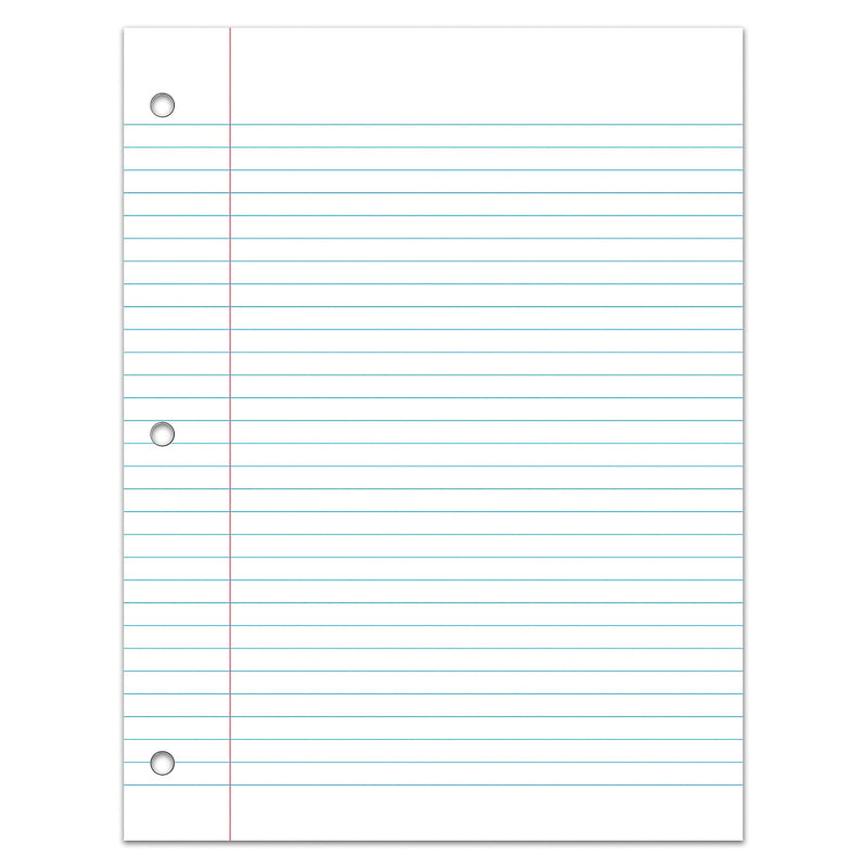 C-Line College Ruled Filler Paper, 8" x 10.5", 3-Hole Punched, 100 Sheets/Pack, 12/Bundle (CLI22031-12)