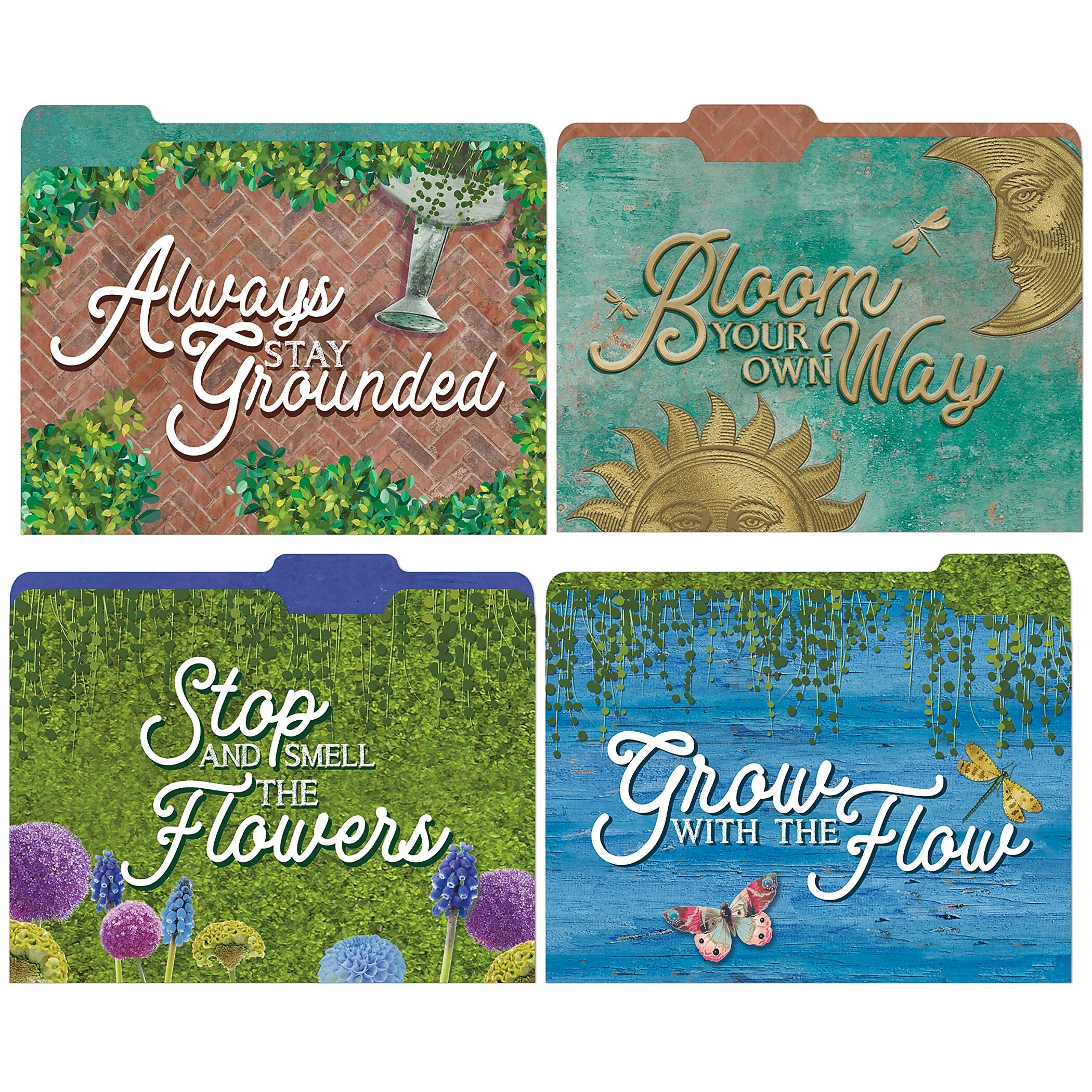 Eureka Curiosity Garden File Folders, 1-Tab, Assorted, Letter Size, 6/Bundle (EU-866450-6)
