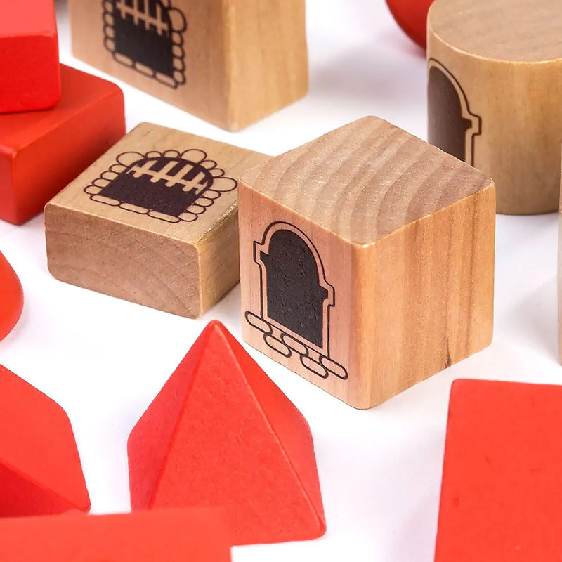 MINILAND Wooden Stacking Castle, Multicolored (MLE94050)