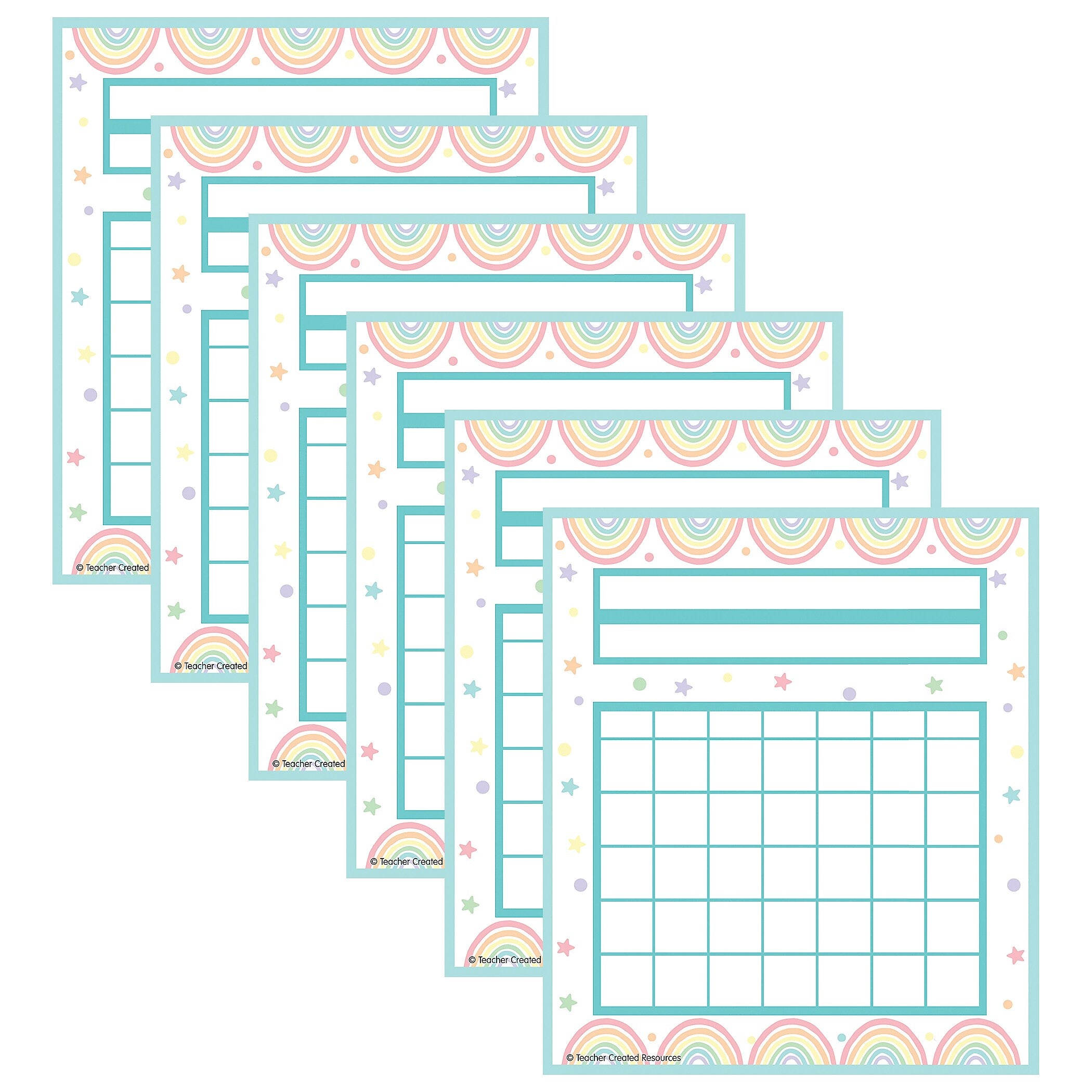 Teacher Created Resources Pastel Pop Incentive Charts, 5.25" x 6", 36/Pack, 6 Packs/Bundle (TCR8408-6)