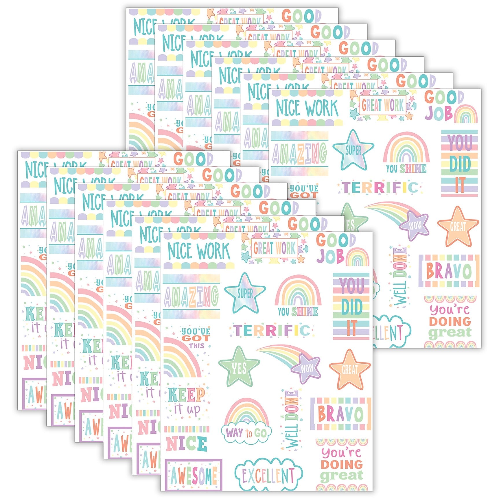 Teacher Created Resources Pastel Pop Stickers, Assorted Colors, 120/Pack, 12 Packs/Bundle (TCR8423-12)