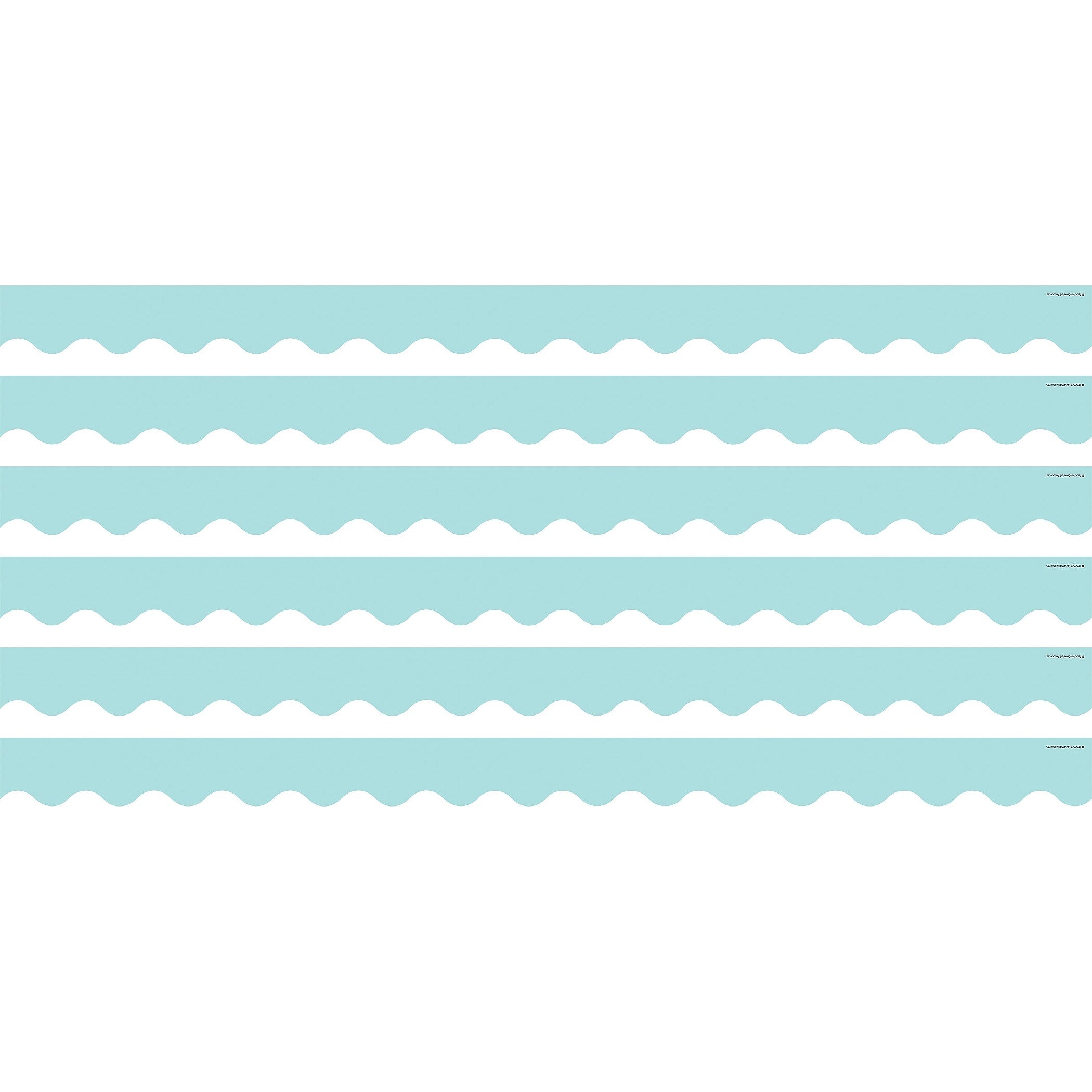 Teacher Created Resources Pastel Blue Scalloped Border Trim, 2.92', 12/Pack, 6 Packs/Bundle (TCR8426-6)