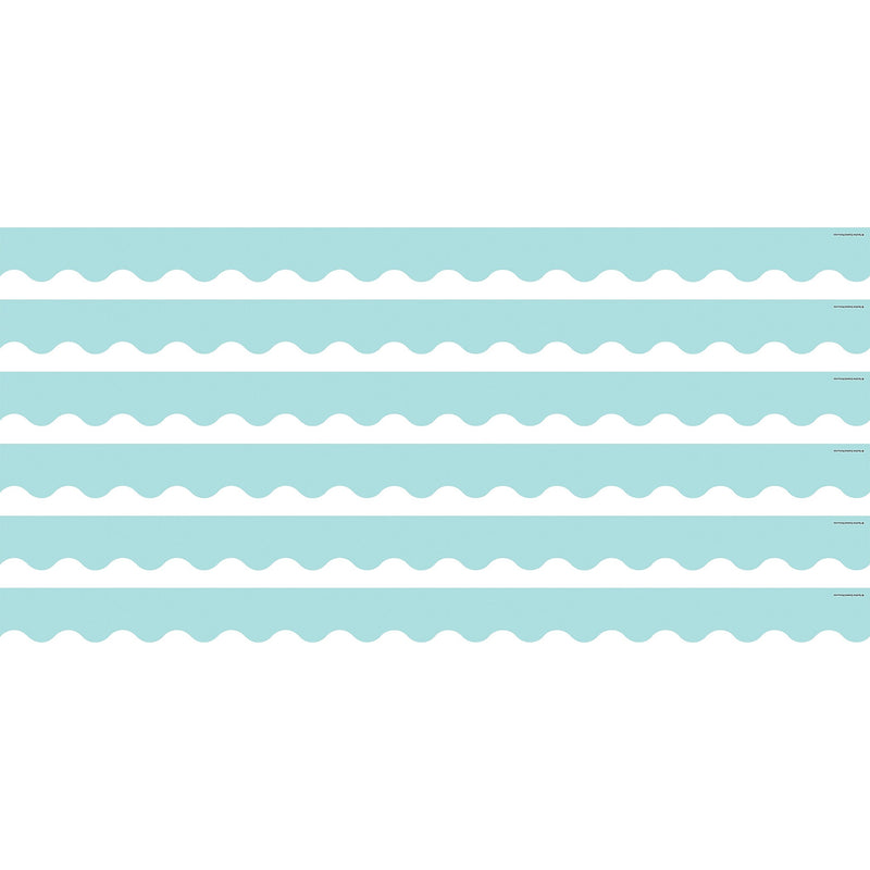 Teacher Created Resources Pastel Blue Scalloped Border Trim, 2.92', 12/Pack, 6 Packs/Bundle (TCR8426-6)