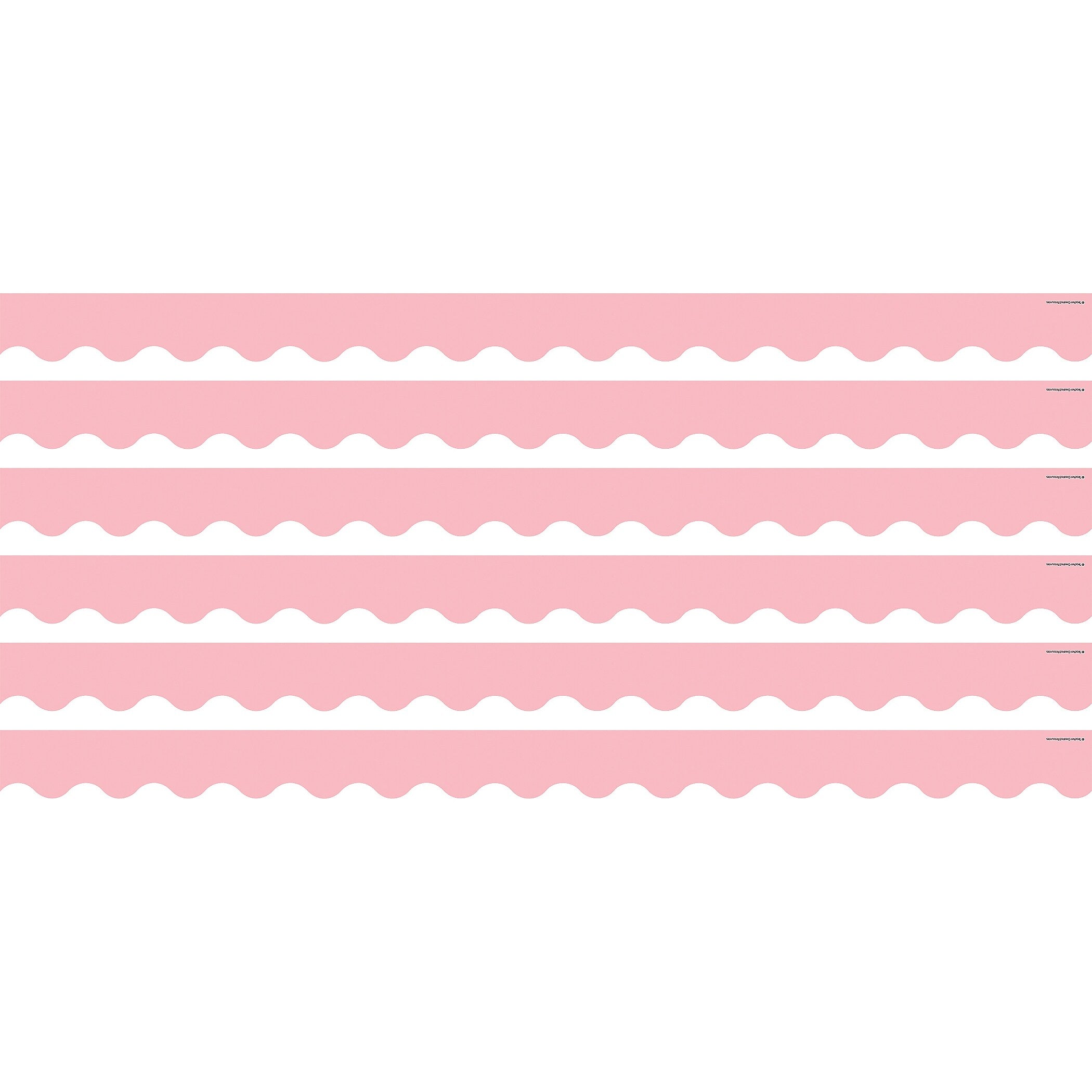Teacher Created Resources Pastel Pink Scalloped Border Trim, 2.92', 12/Pack, 6 Packs/Bundle (TCR8428-6)