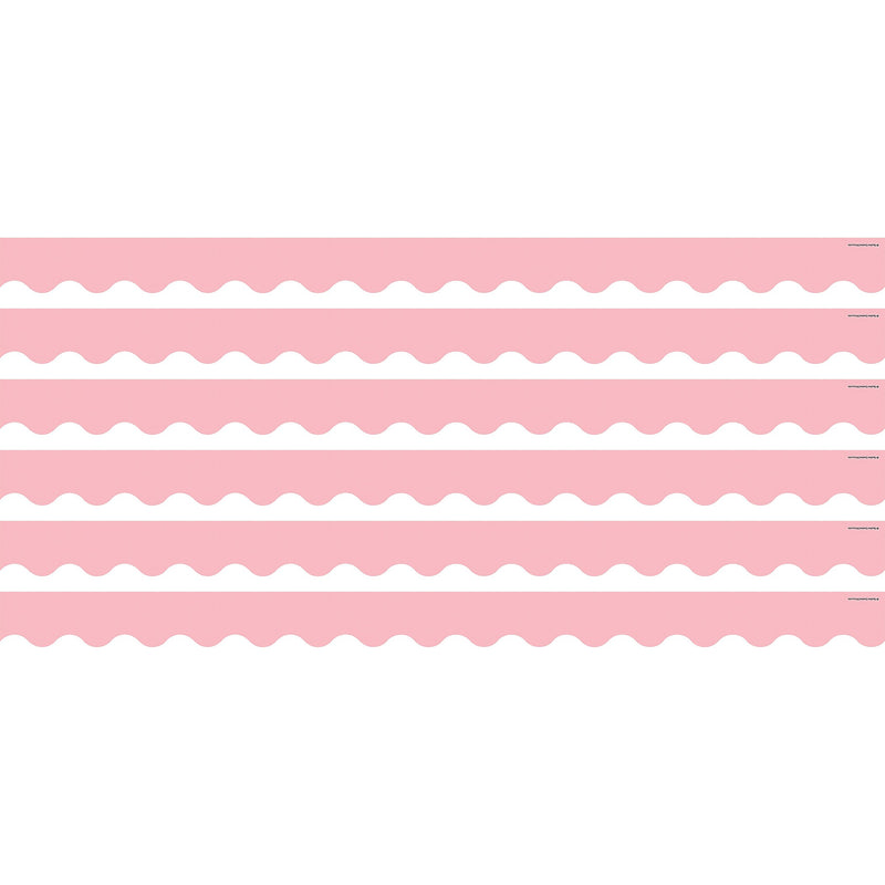 Teacher Created Resources Pastel Pink Scalloped Border Trim, 2.92', 12/Pack, 6 Packs/Bundle (TCR8428-6)