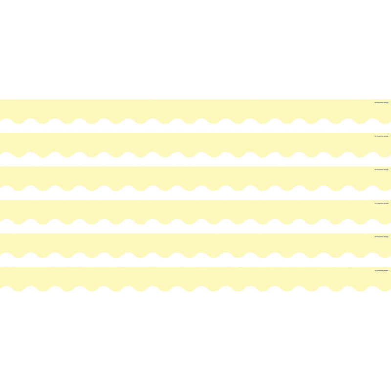 Teacher Created Resources Pastel Yellow Scalloped Border Trim, 2.92', 12/Pack, 6 Packs/Bundle (TCR8429-6)