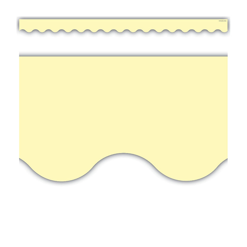Teacher Created Resources Pastel Yellow Scalloped Border Trim, 2.92', 12/Pack, 6 Packs/Bundle (TCR8429-6)