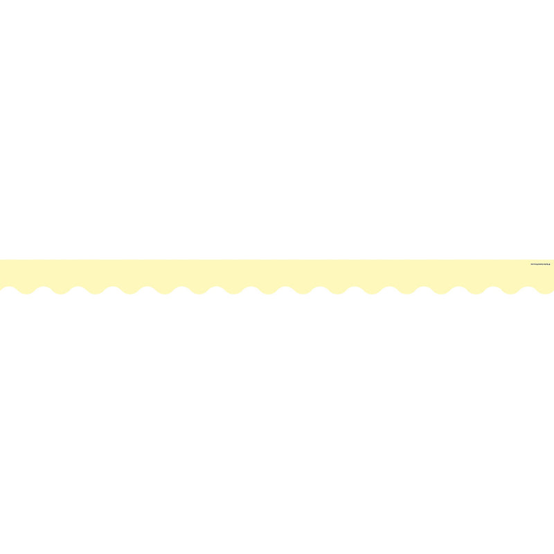Teacher Created Resources Pastel Yellow Scalloped Border Trim, 2.92', 12/Pack, 6 Packs/Bundle (TCR8429-6)