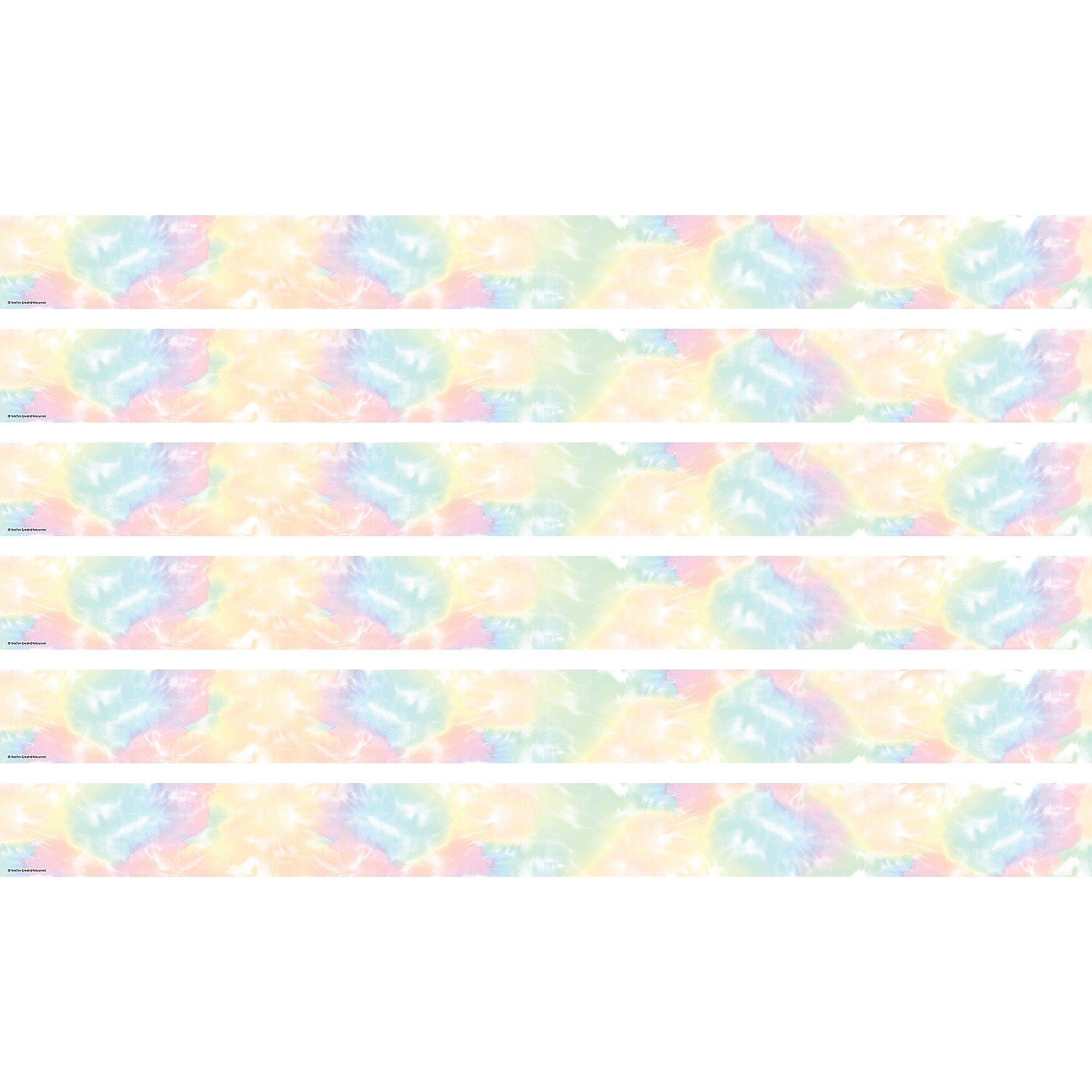 Teacher Created Resources Pastel Pop Tie-Dye Straight Border Trim, 2.92', 12/Pack, 6 Packs/Bundle (TCR8430-6)
