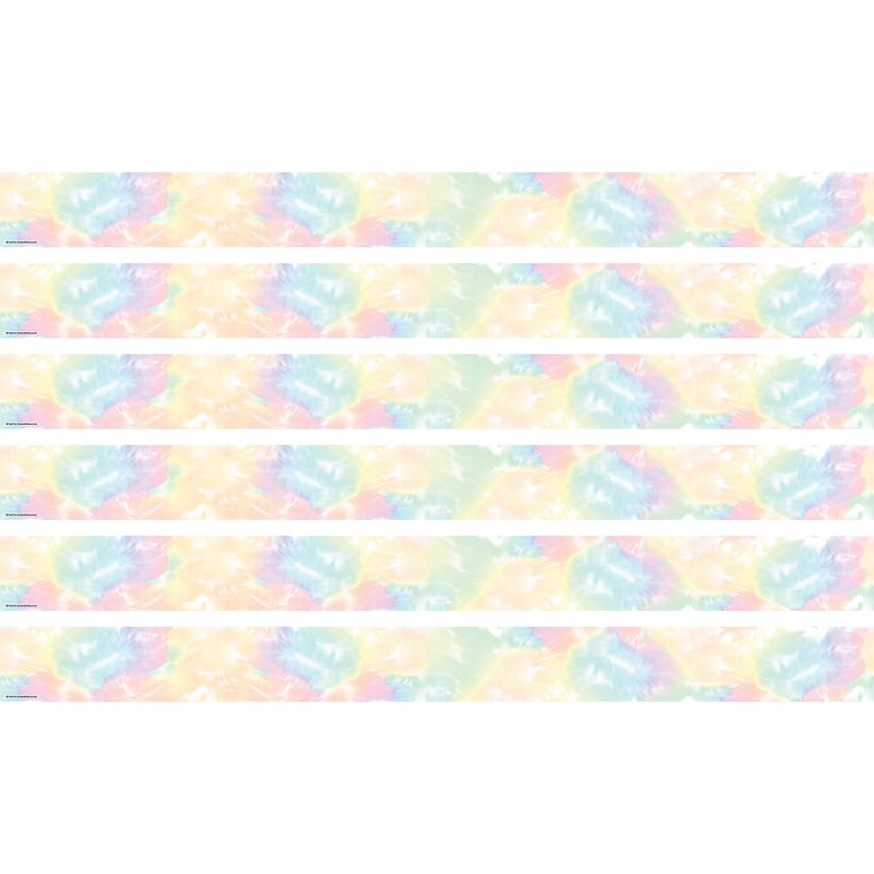 Teacher Created Resources Pastel Pop Tie-Dye Straight Border Trim, 2.92', 12/Pack, 6 Packs/Bundle (TCR8430-6)