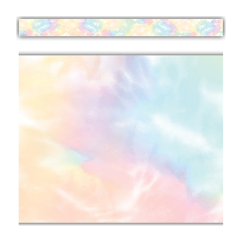 Teacher Created Resources Pastel Pop Tie-Dye Straight Border Trim, 2.92', 12/Pack, 6 Packs/Bundle (TCR8430-6)