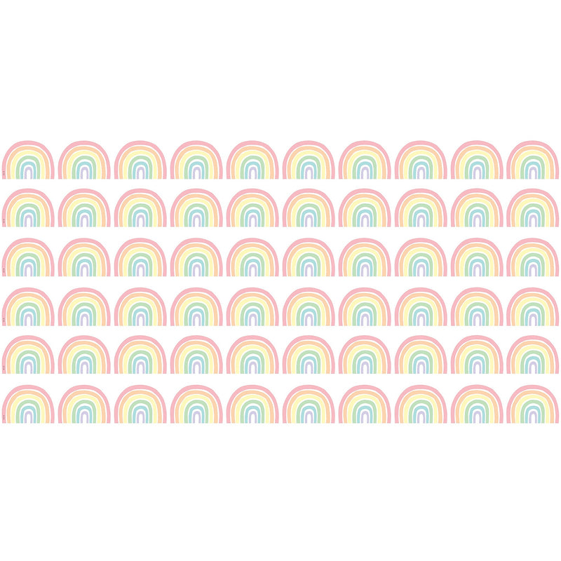 Teacher Created Resources Pastel Pop Rainbows Die-Cut Border Trim, 2.92', 12/Pack, 6 Packs/Bundle (TCR8431-6)