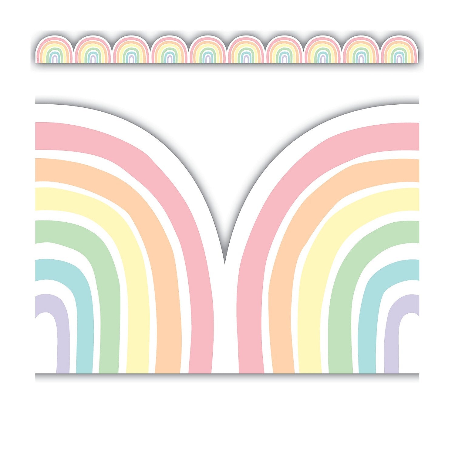 Teacher Created Resources Pastel Pop Rainbows Die-Cut Border Trim, 2.92', 12/Pack, 6 Packs/Bundle (TCR8431-6)