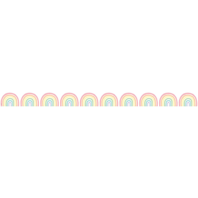 Teacher Created Resources Pastel Pop Rainbows Die-Cut Border Trim, 2.92', 12/Pack, 6 Packs/Bundle (TCR8431-6)