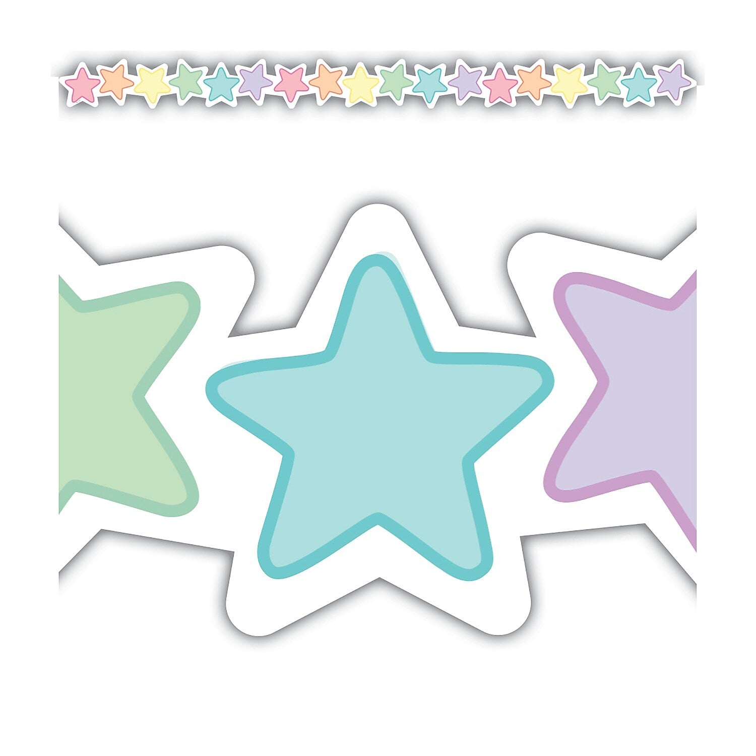 Teacher Created Resources Pastel Pop Stars Die-Cut Border Trim, 2.92', 12/Pack, 6 Packs/Bundle (TCR8432-6)