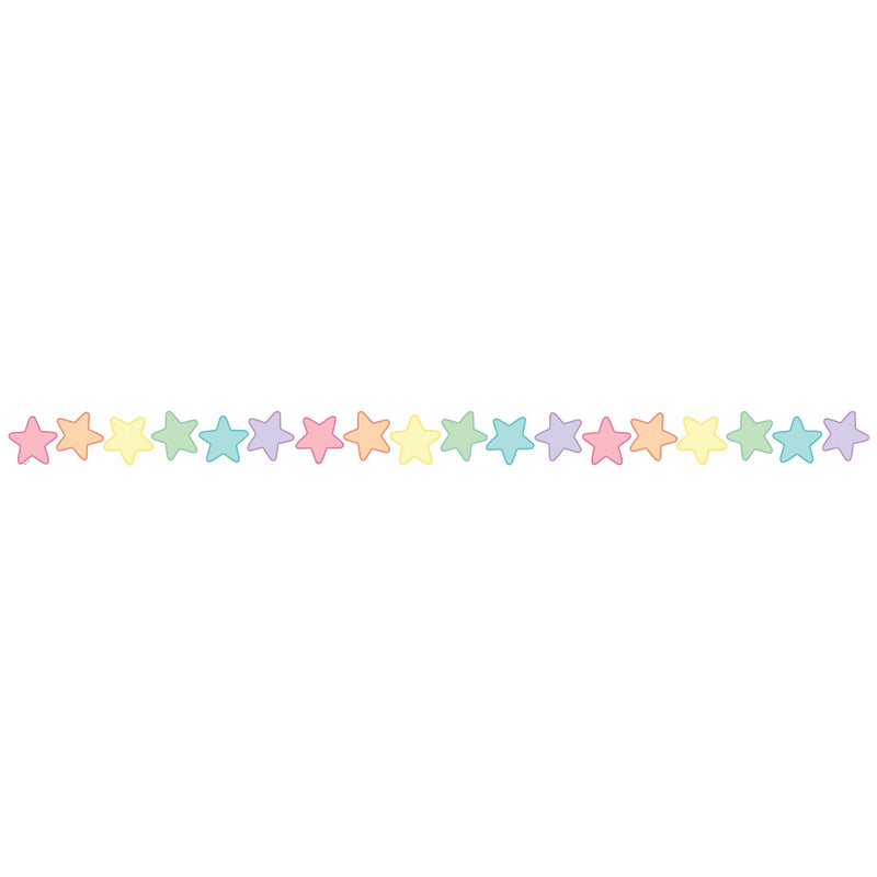 Teacher Created Resources Pastel Pop Stars Die-Cut Border Trim, 2.92', 12/Pack, 6 Packs/Bundle (TCR8432-6)