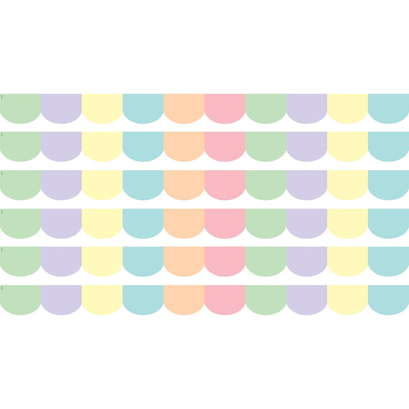 Teacher Created Resources Pastel Pop Scalloped Border Trim, 2.92', 12/Pack, 6 Packs/Bundle (TCR8433-6)