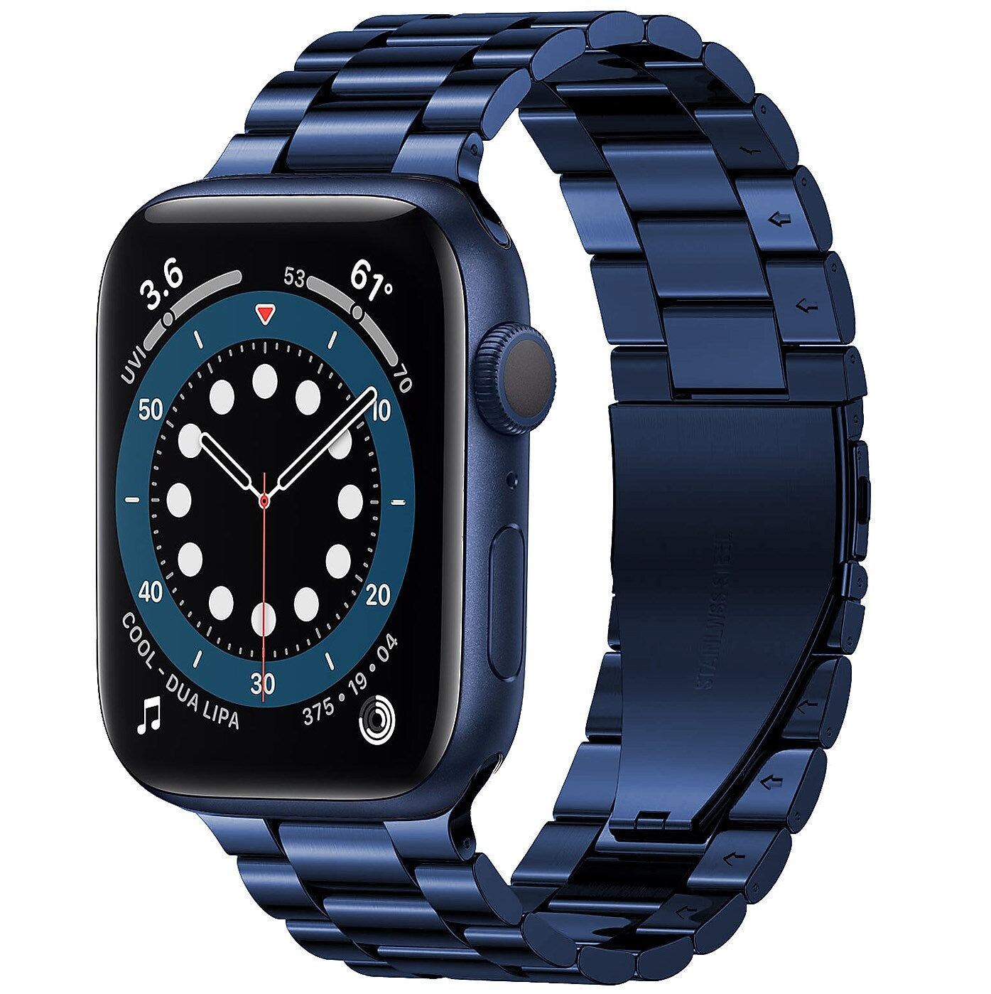 Worryfree Gadgets Stainless Steel Classic Wristband for Apple Watch Ultra, Blue, 49mm (LX05-BLU49)