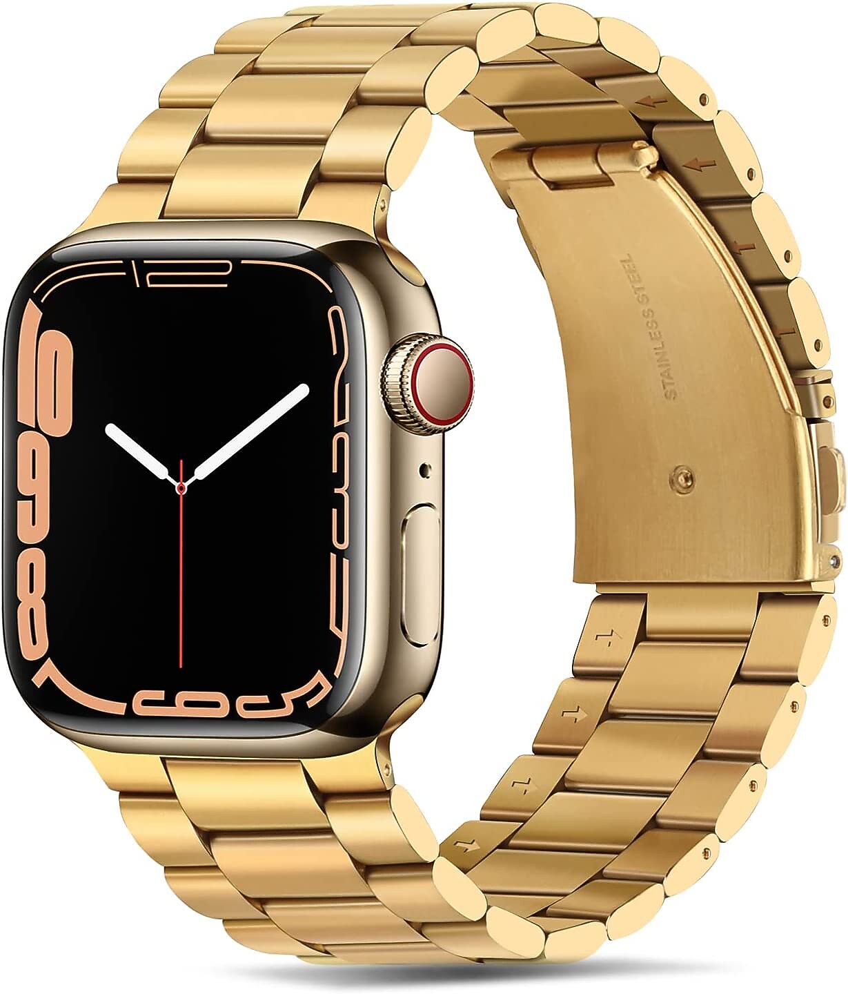 Worryfree Gadgets Stainless Steel Classic Wristband for Apple Watch Ultra, Gold, 49mm (LX05-GLD49)