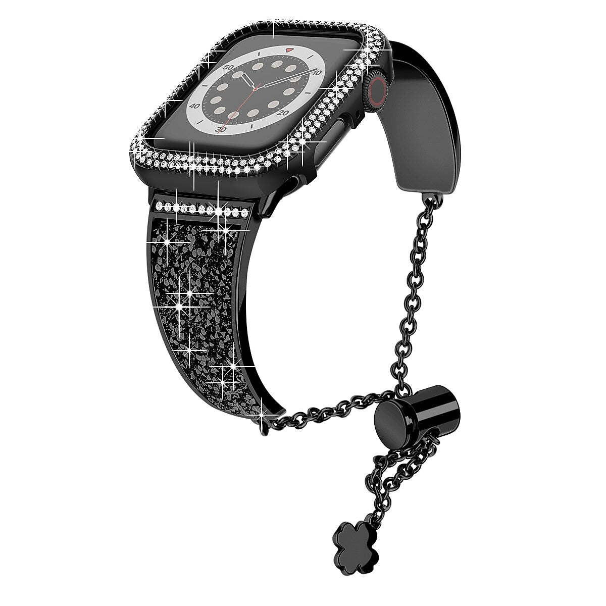 Worryfree Gadgets Metal Wristband with Bumper Case for Apple Watch, Black, 40mm (SD1618-BLK40)