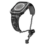 Worryfree Gadgets Metal Wristband with Bumper Case for Apple Watch, Black, 38mm (SD1618-BLK38)