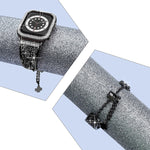 Worryfree Gadgets Metal Wristband with Bumper Case for Apple Watch, Black, 44mm (SD1618-BLK44)