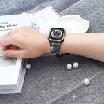 Worryfree Gadgets Metal Wristband with Bumper Case for Apple Watch, Black, 38mm (SD1618-BLK38)