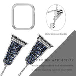 Worryfree Gadgets Metal Wristband with Bumper Case for Apple Watch, Blue/Silver, 40mm (SD1618-BLS40)