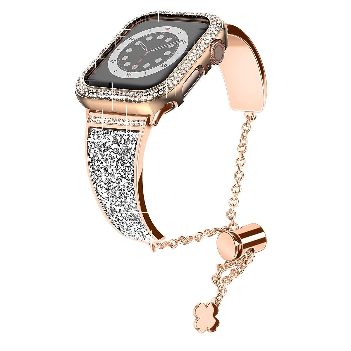 Worryfree Gadgets Metal Wristband with Bumper Case for Apple Watch, Rose Gold, 38mm (SD1618-RGD38)