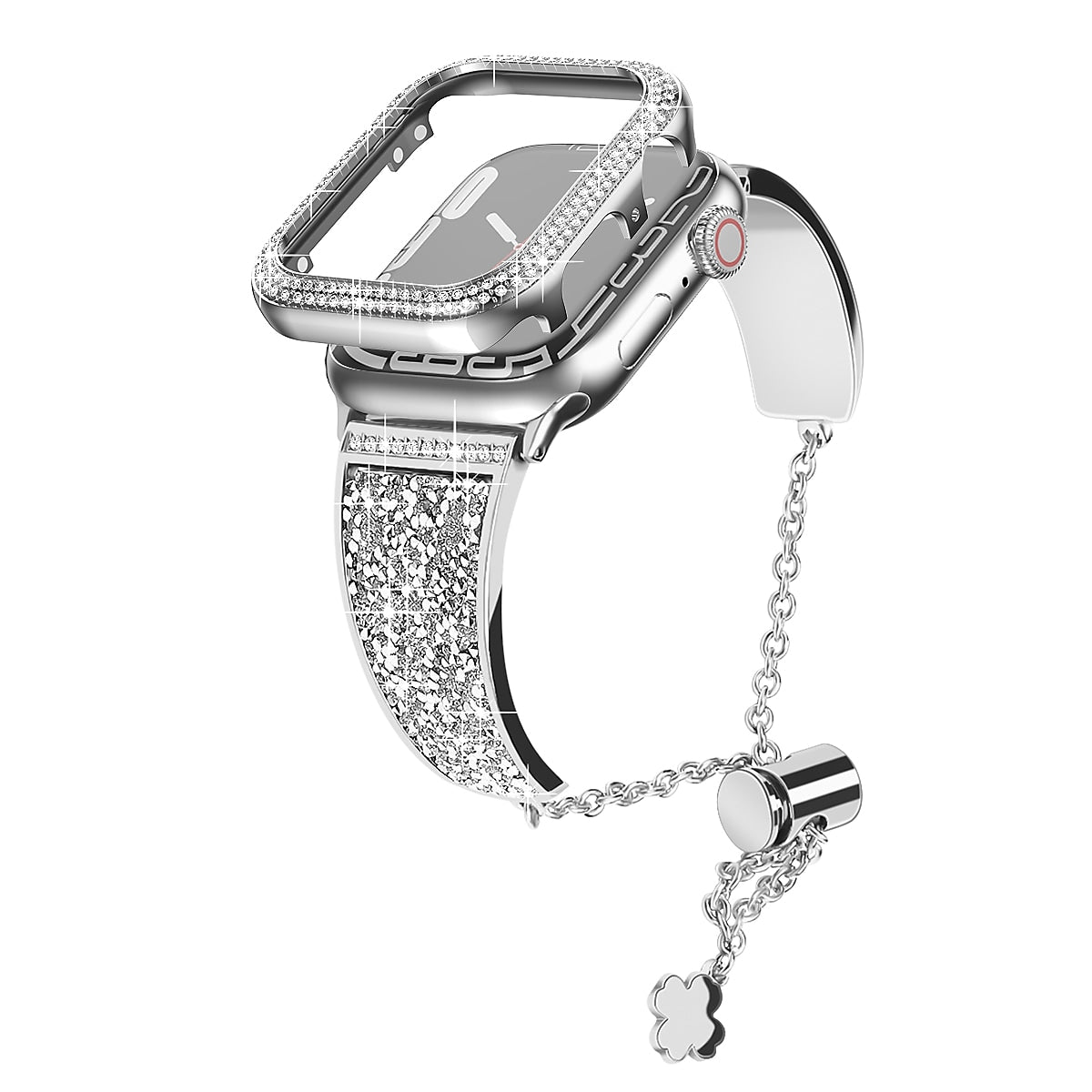 Worryfree Gadgets Metal Wristband with Bumper Case for Apple Watch, Silver, 42mm (SD1618-SLV42)