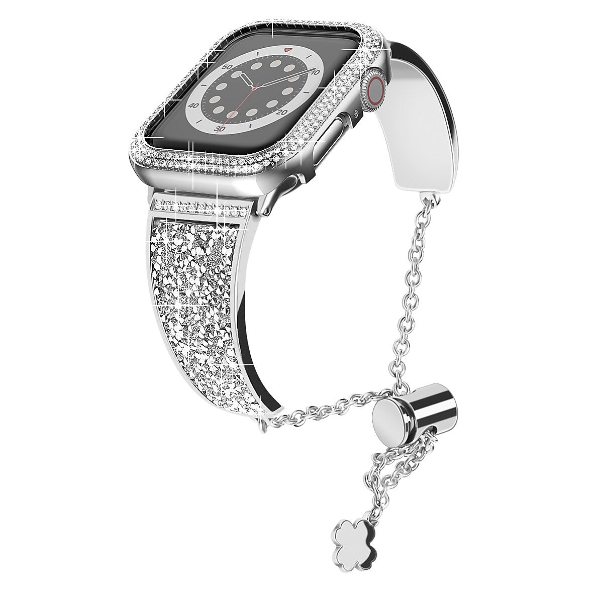 Worryfree Gadgets Metal Wristband with Bumper Case for Apple Watch, Silver, 38mm (SD1618-SLV38)