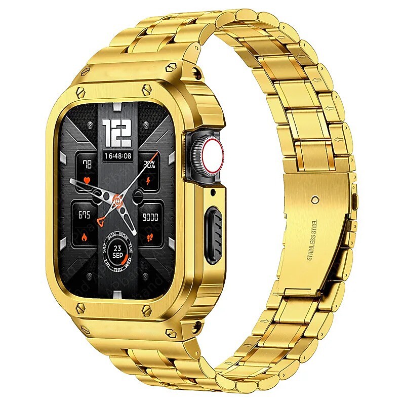 Worryfree Gadgets Uni-Body Metal Wristband for Apple Watch, Gold, 45mm (WX157-GLD45)