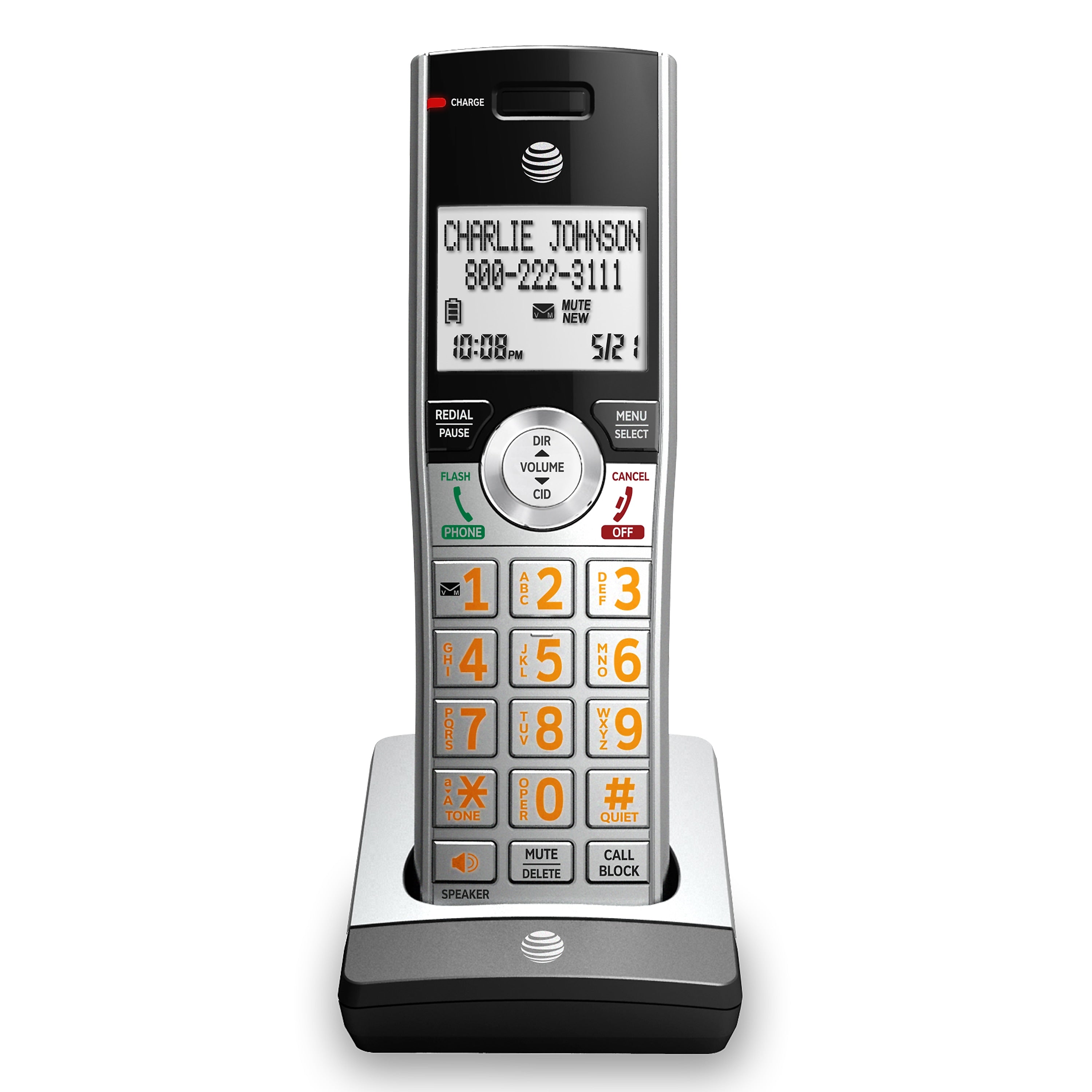 AT&T CL80107 Handset, Black/Silver (80-0831-00)