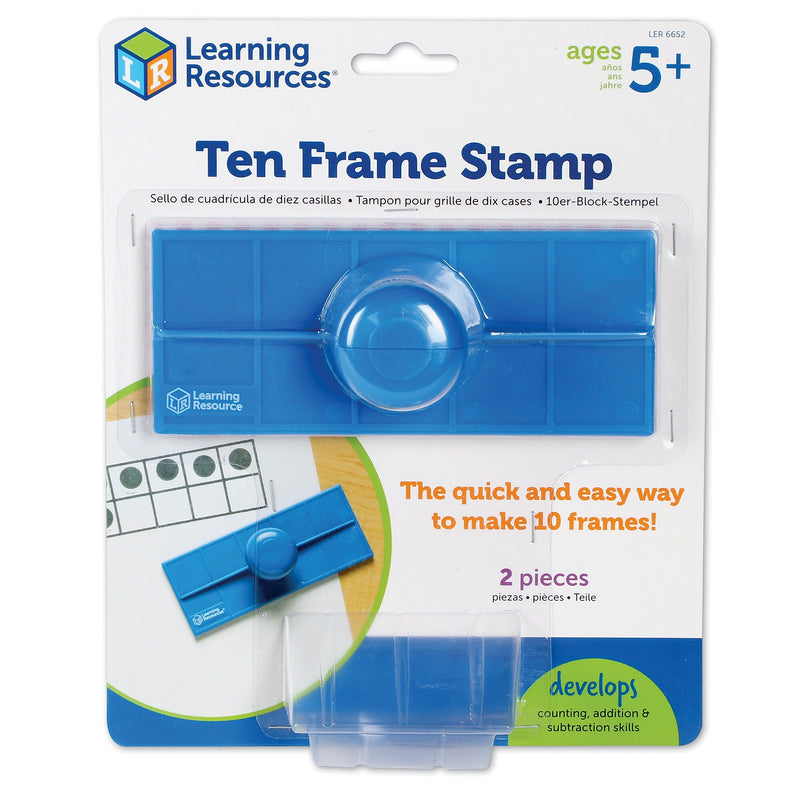 Learning Resources Ten Frame Stamps, 2.25” x 6”, Blue (LER6652)