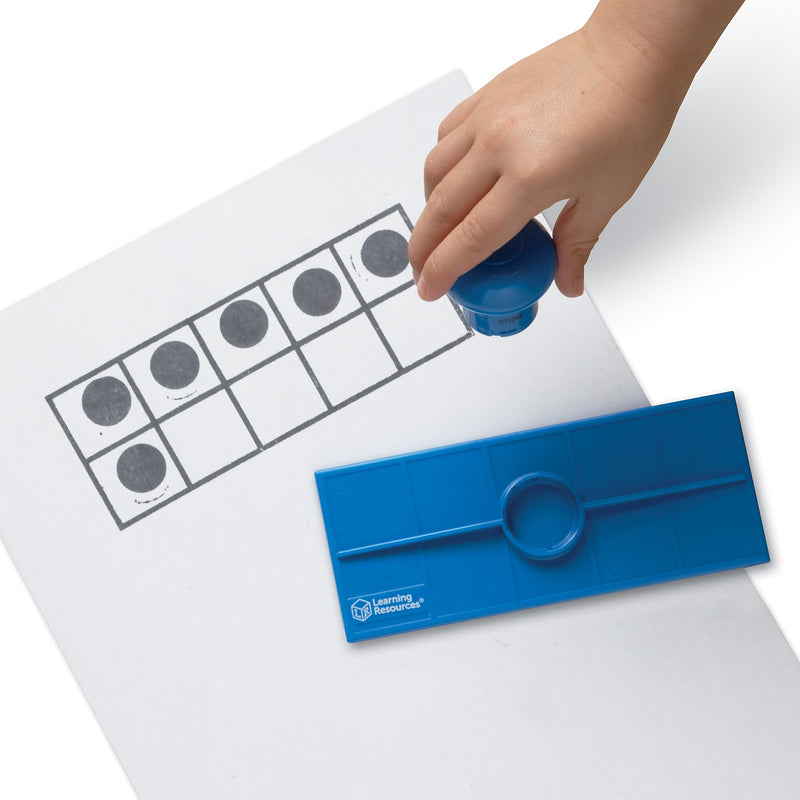 Learning Resources Ten Frame Stamps, 2.25” x 6”, Blue (LER6652)