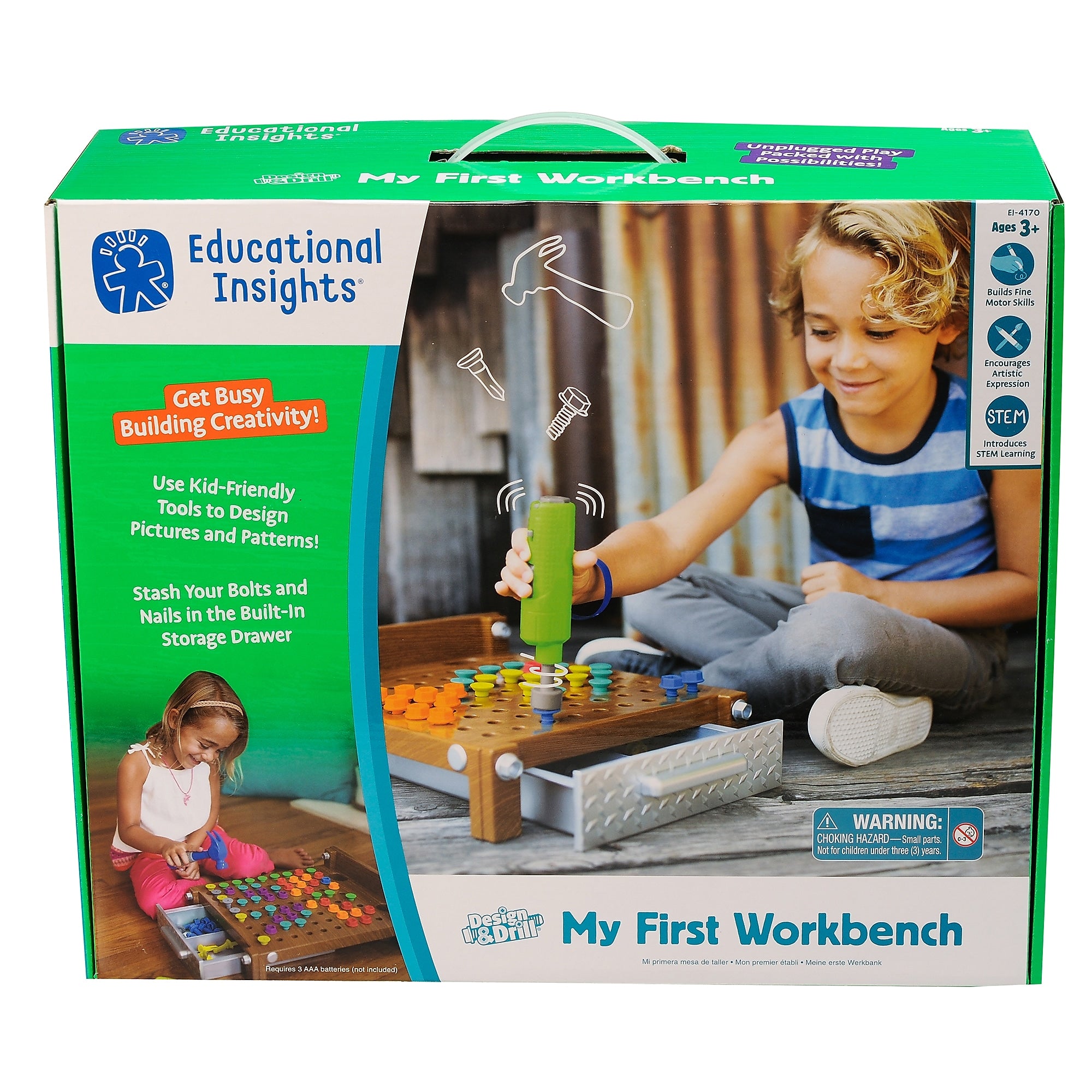 Educational Insights Design & Drill My First Workbench, Wood (4170)