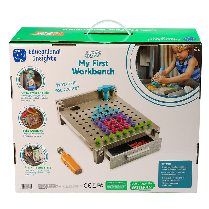 Educational Insights Design & Drill My First Workbench, Grey (4171)