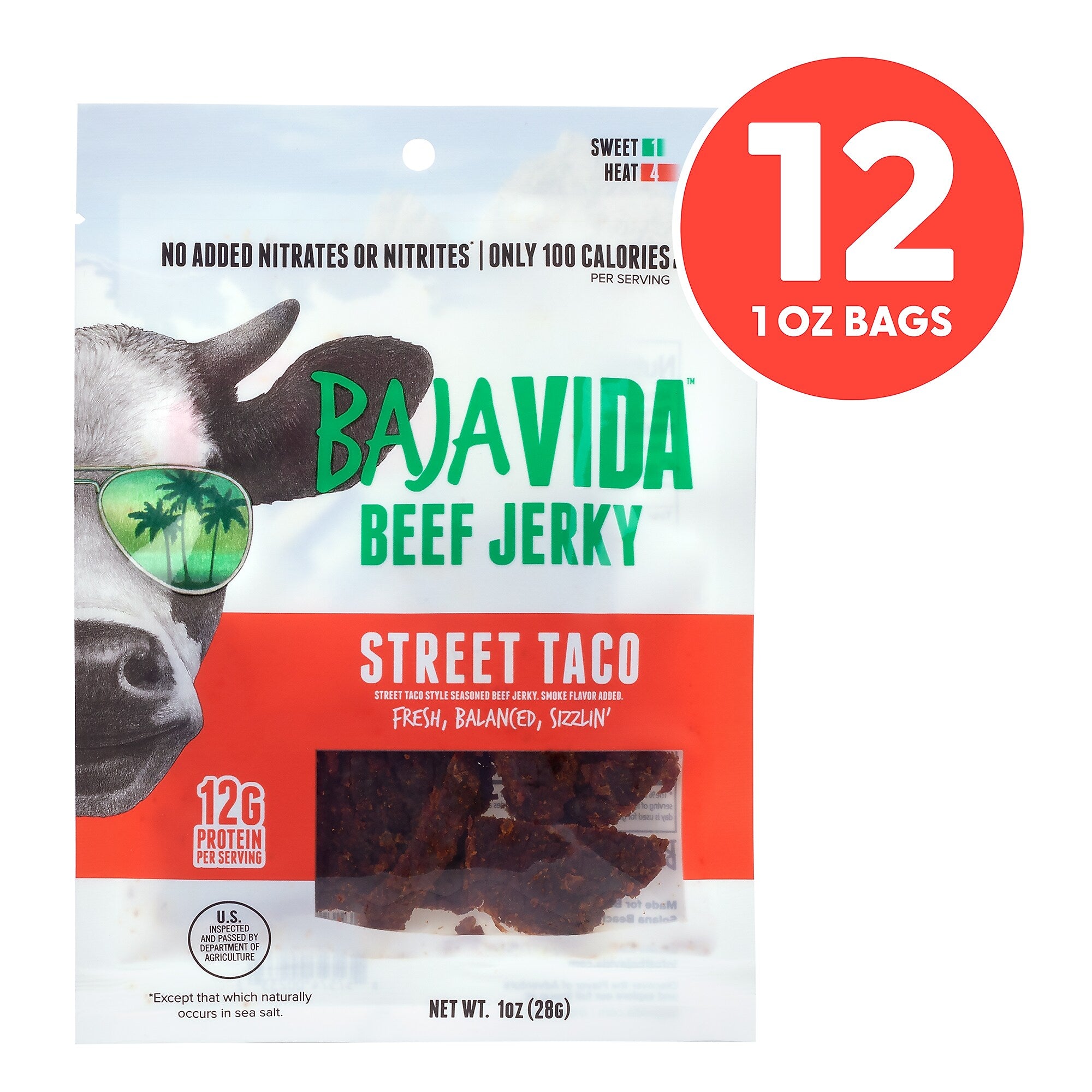 Baja Vida Street Taco Beef Jerky Snack Pack, 1.0 oz., 12/Pack (220-02308)