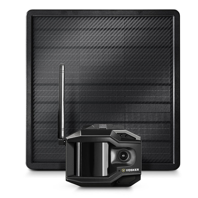 VOSKER V300 Outdoor Wired/Wireless Solar Security Camera, Black (V300-ULT-US)