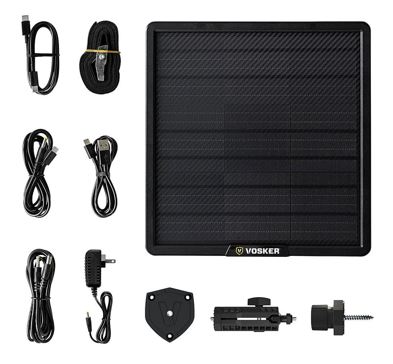 VOSKER Weatherproof Solar Power Bank, 10.24" x 10.63", 10 Watts, Black (V-PWRB)
