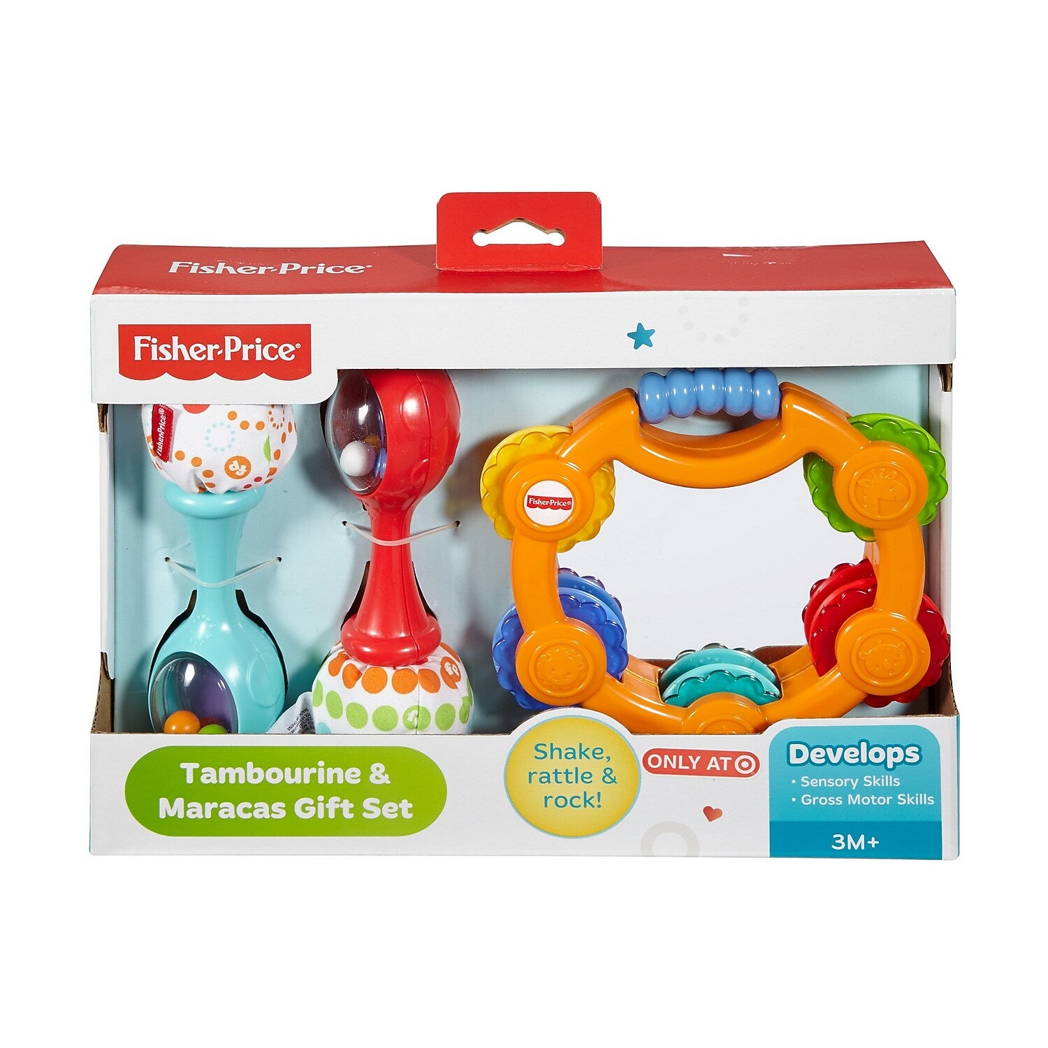 Fisher-Price Tambourine & Maracas Gift Set, 4/Pack (DPY77)