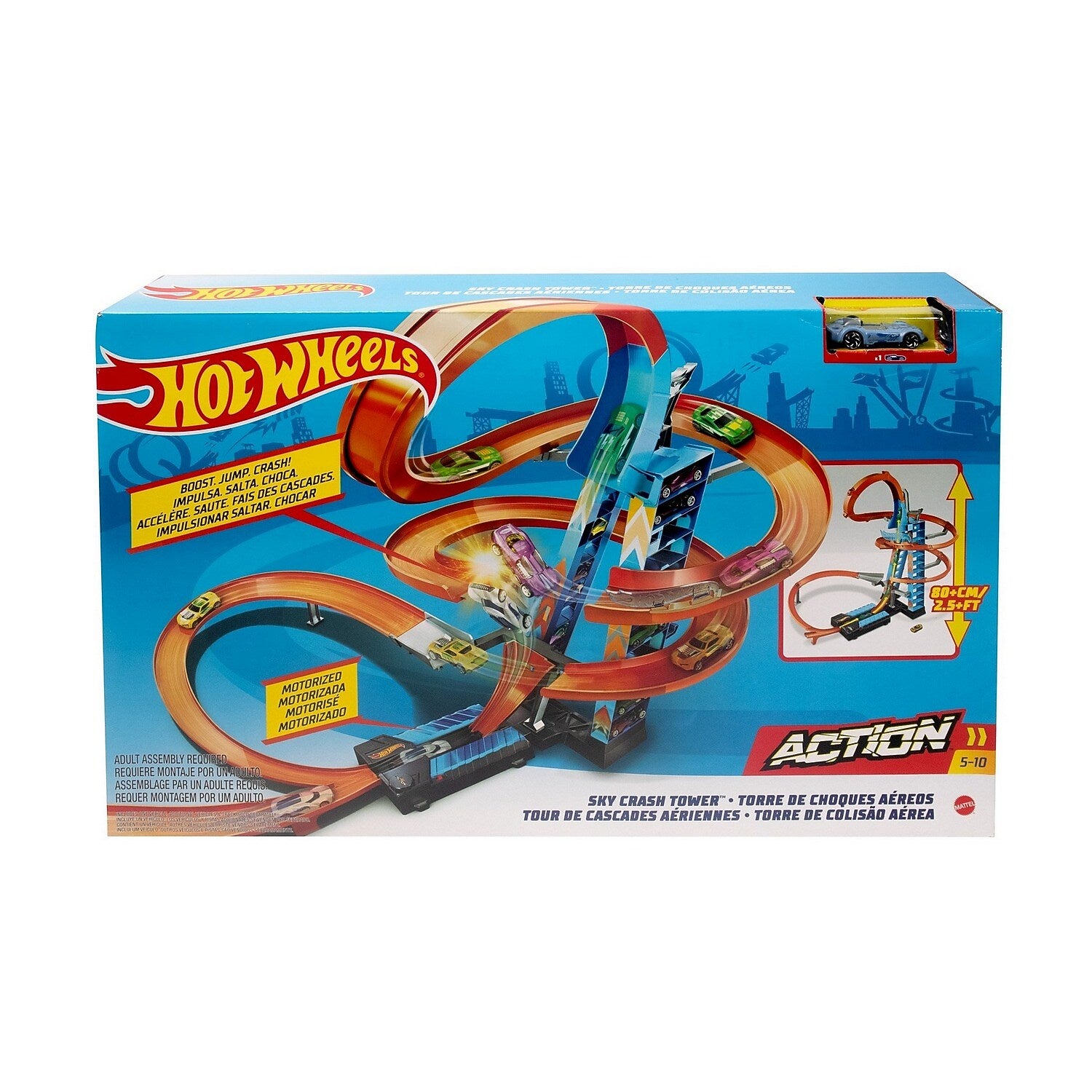 Mattel Hot Wheels Sky Crash Tower Track Set, 2/Pack (GJM76)