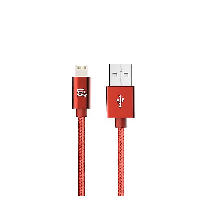 LAX Gadgets Lightning to USB-A Charging Cable, 4 ft., Red (LGHTMFI4FT-RED)
