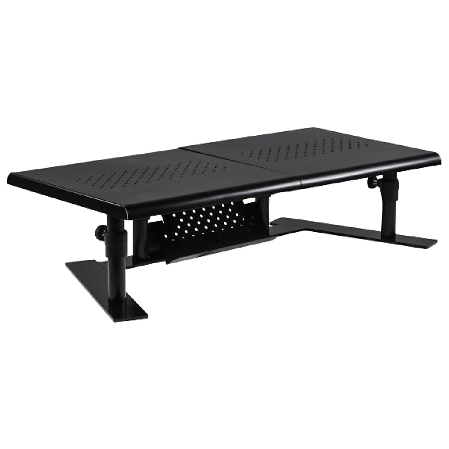 Allsop Metal Art ErgoTwin Adjustable Dual Monitor Stand, Up to 24" Monitors, Black (ALS31883)