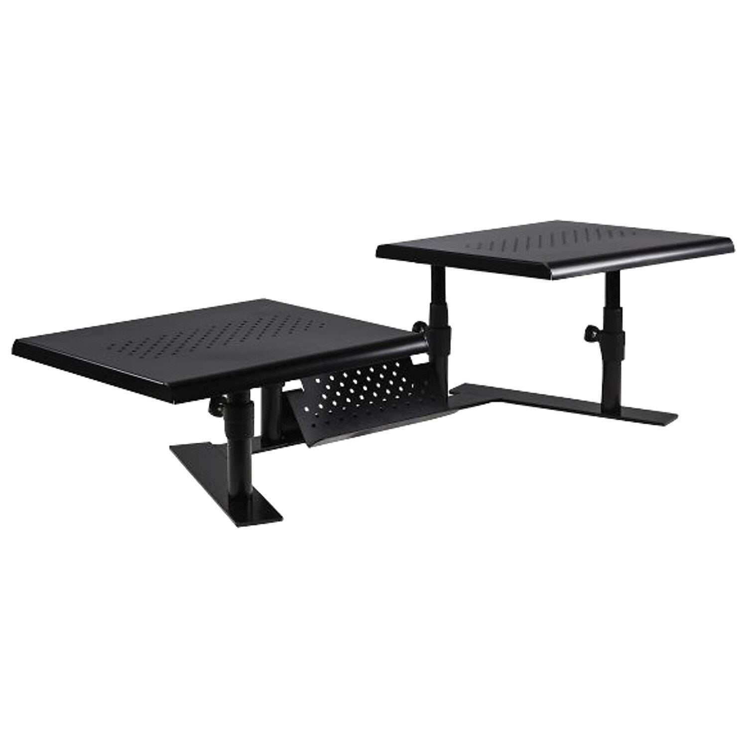Allsop Metal Art ErgoTwin Adjustable Dual Monitor Stand, Up to 24" Monitors, Black (ALS31883)